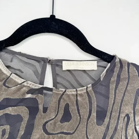 Ulla Johnson Quinn Velvet Burnout Top in Luna Size 12